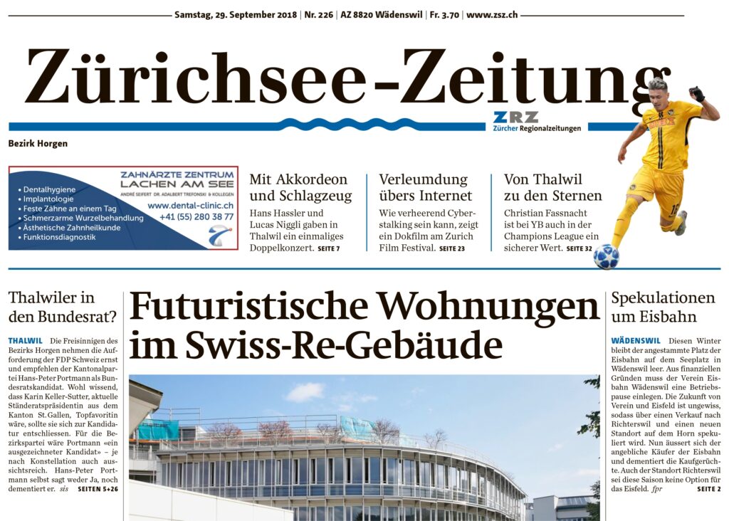 Futuristische Wohnungen im Swiss-Re-Gebäude <br> Oktober 2018